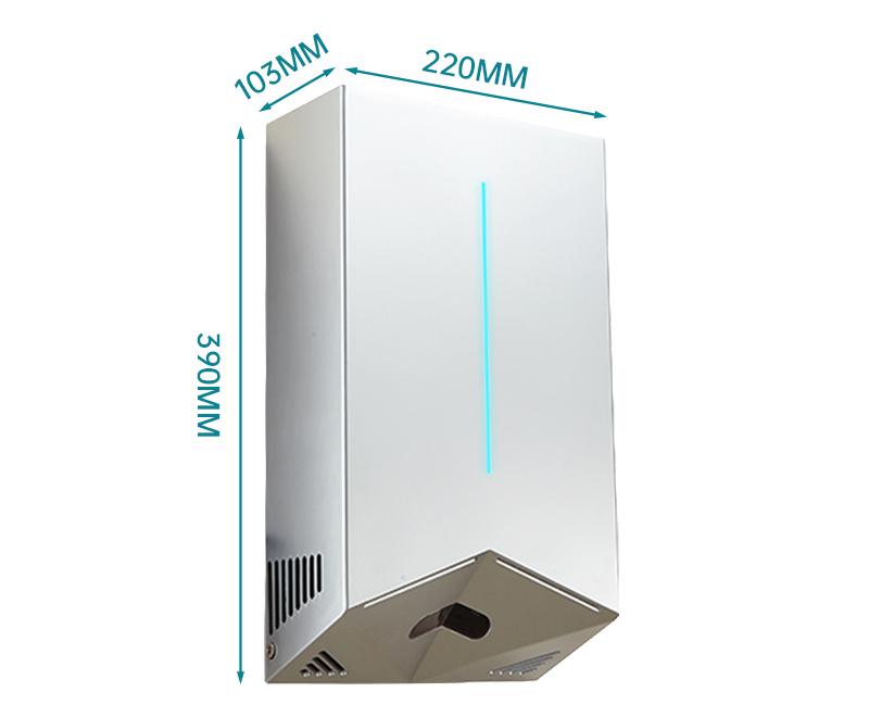 Kunststoff Doppelseiten Jetblade Händetrockner Toilette Hochgeschwindigkeits-Automatischer Händetrockner Elektrischer Airblade V Händetrockner für Badezimmer